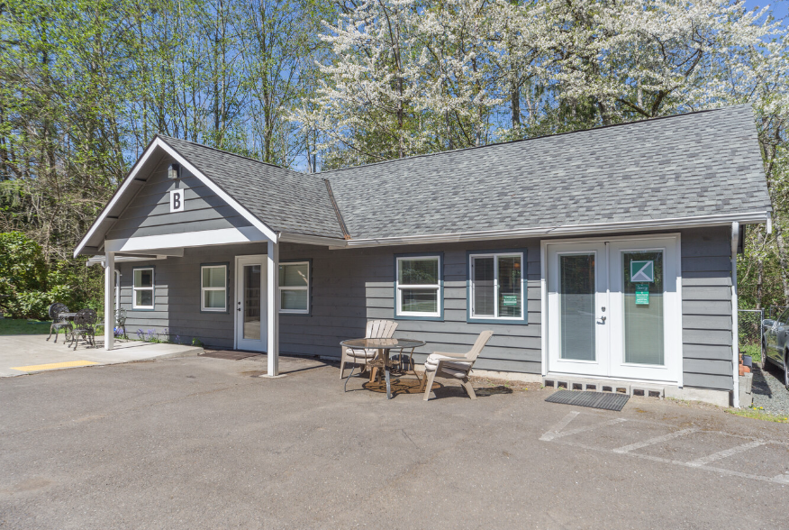 Coffee bar and casual workspace